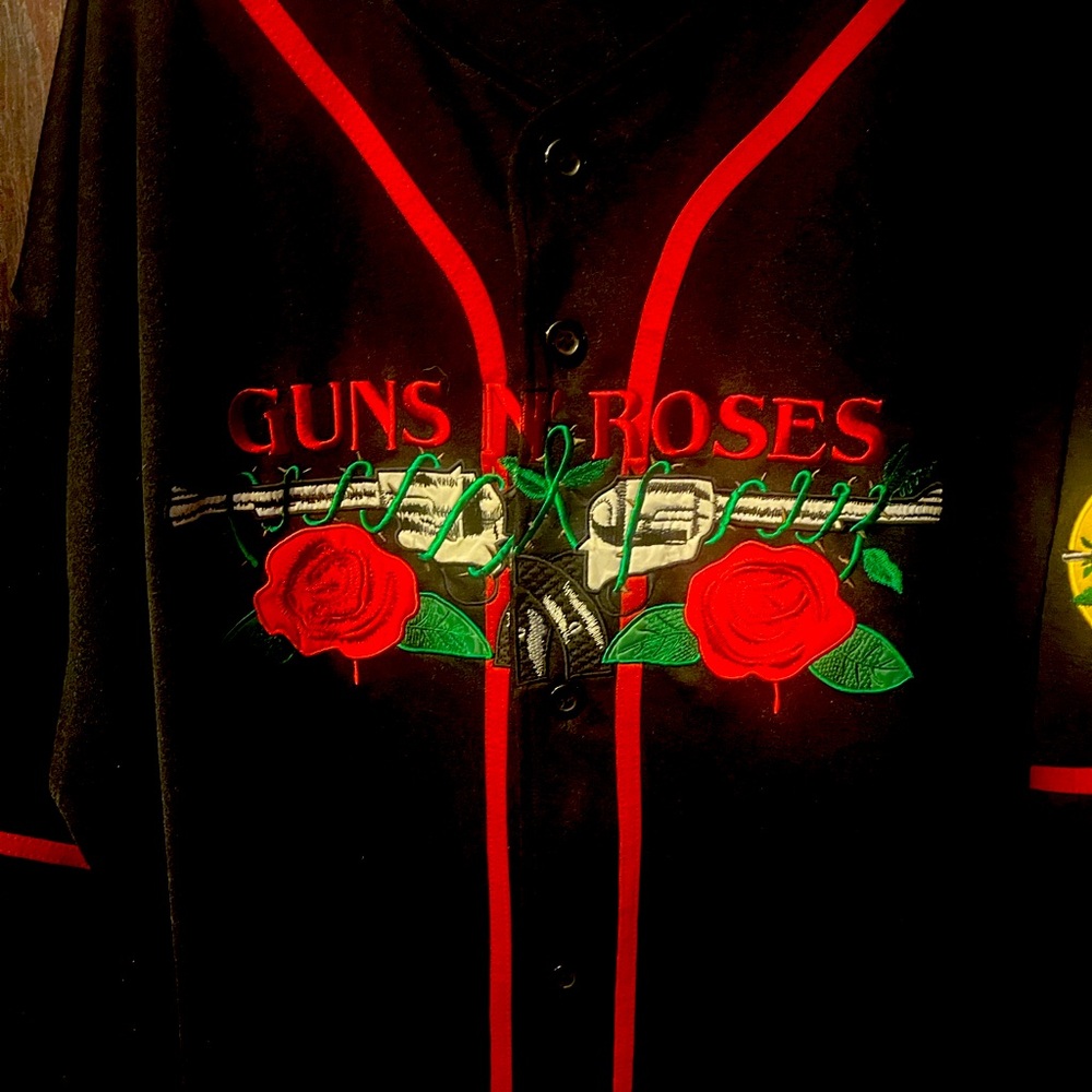 Bravado Black and Red Guns N' Roses Men's Jersey